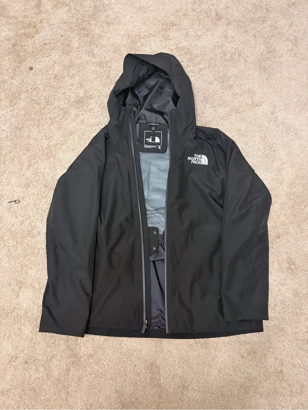 The North Face Black Hooded Rain Jacket for Men